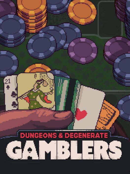Copertina ufficiale del videogioco Dungeons & Degenerate Gamblers, immagine promozionale fornita dal servizio IGDB.