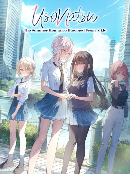 Copertina della visual novel UsoNatsu ~The Summer Romance Bloomed From A Lie~.