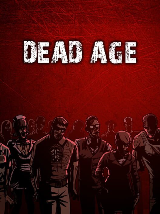 Copertina del videogioco Dead Age, con sopravvissuti e zombi in uno scenario post-apocalittico