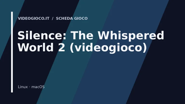 Visual grafico originale di Videogioco.it per il gioco Silence: The Whispered World 2