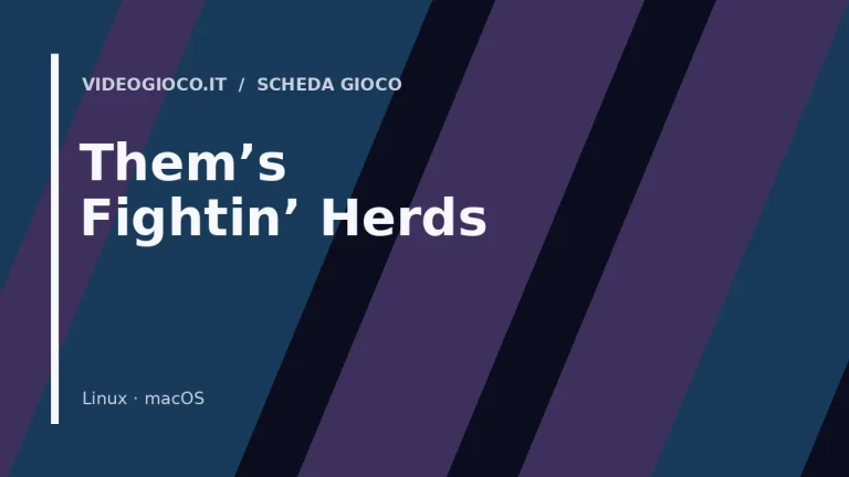 Visual grafico originale di Videogioco.it realizzato per il gioco Them’s Fightin’ Herds.