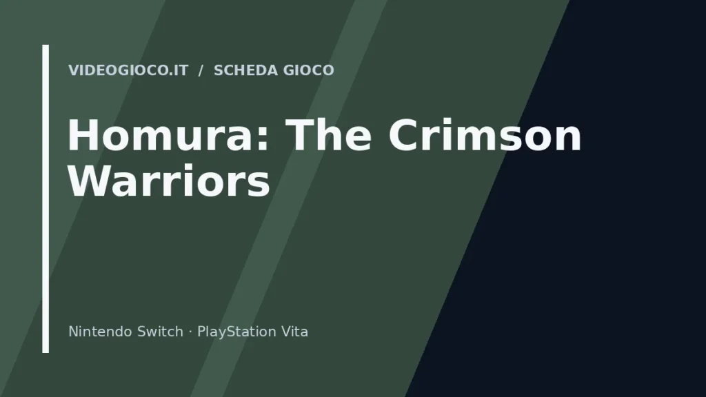 Copertina di Homura: The Crimson Warriors con visual grafico originale di proprietà di Videogioco.it