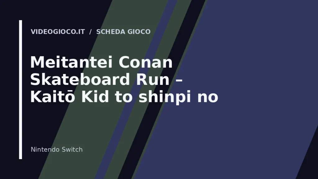 Visual grafico originale Videogioco.it utilizzato come copertina del gioco Meitantei Conan Skateboard Run – Kaitō Kid to shinpi no hihō