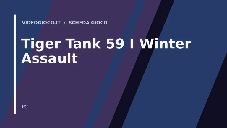 Copertina del videogioco Tiger Tank 59 Ⅰ Winter Assault con visual grafico originale Videogioco.it