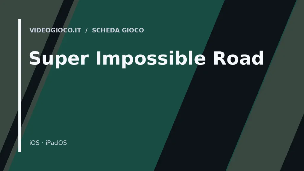 Copertina del gioco Super Impossible Road con visual grafico originale Videogioco.it.