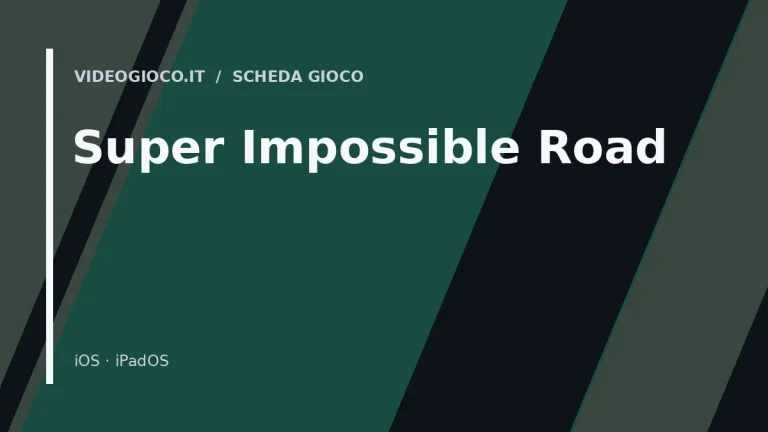 Copertina del gioco Super Impossible Road con visual grafico originale Videogioco.it.