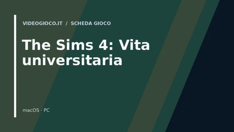 Visual grafico originale Videogioco.it per The Sims 4: Vita universitaria