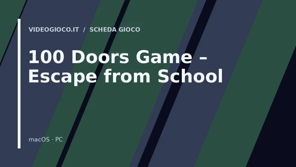 Copertina del gioco 100 Doors Game – Escape from School con visual grafico originale Videogioco.it