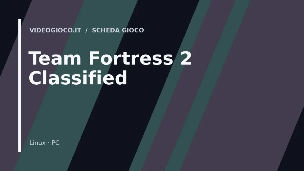 Copertina del gioco Team Fortress 2 Classified con visual grafico originale Videogioco.it