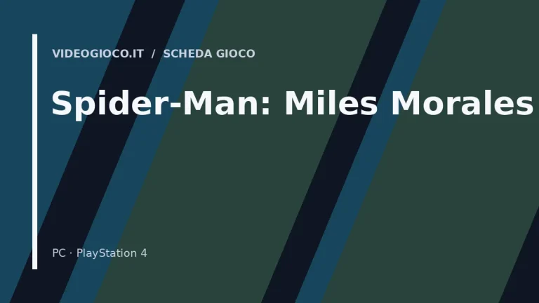Copertina del gioco Spider-Man: Miles Morales con visual grafico originale di Videogioco.it