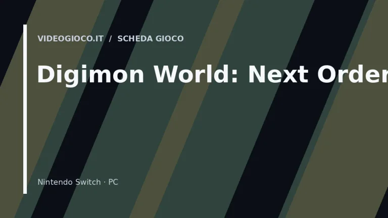 Visual grafico originale di Videogioco.it realizzato per il gioco Digimon World: Next Order.