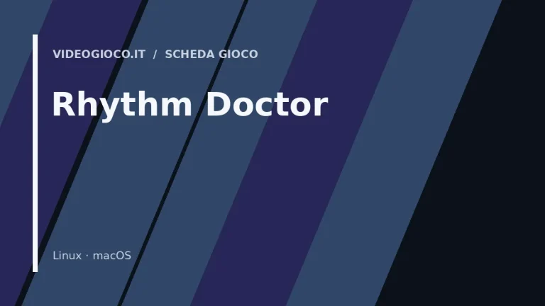 Visual grafico originale di Videogioco.it per il gioco Rhythm Doctor.
