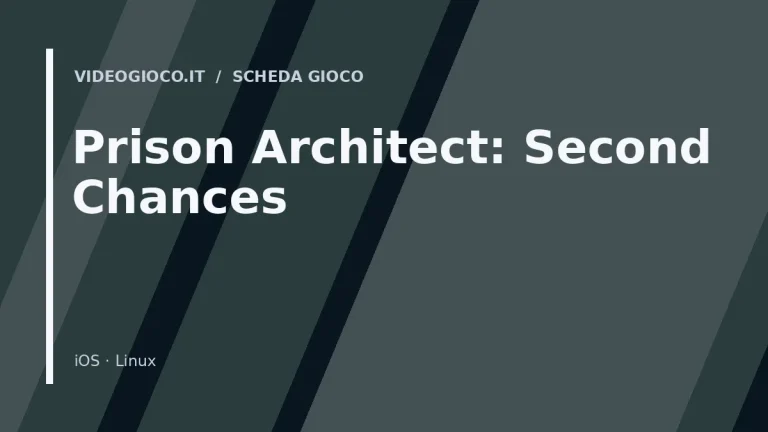 Visual grafico originale Videogioco.it per il videogioco Prison Architect: Second Chances
