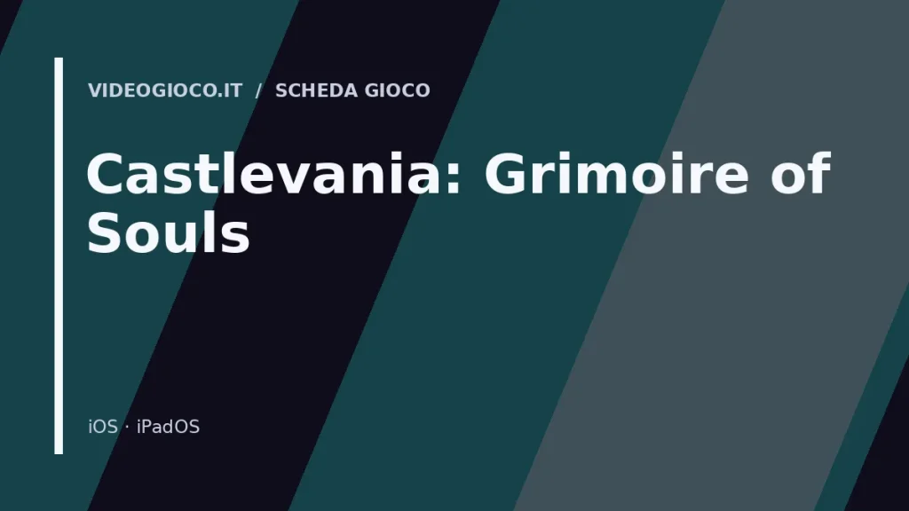 Visual grafica originale di Videogioco.it per il gioco Castlevania: Grimoire of Souls.
