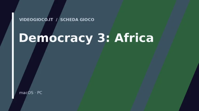 Copertina del gioco Democracy 3: Africa con visual grafico originale di Videogioco.it