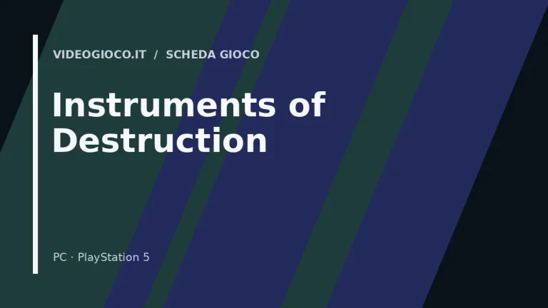 Copertina di Instruments of Destruction, visual grafico originale Videogioco.it.