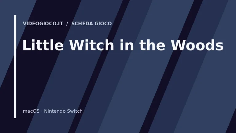 Visual grafico originale Videogioco.it per Little Witch in the Woods.