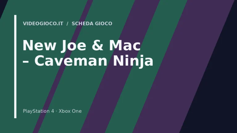 Visual grafico originale Videogioco.it per il gioco New Joe & Mac – Caveman Ninja