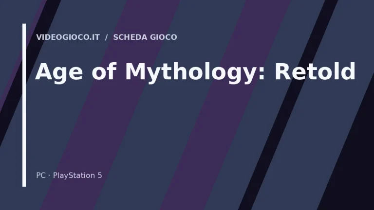 Visual grafico originale di Videogioco.it per il videogioco Age of Mythology: Retold.