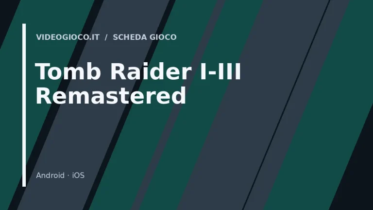 Visual grafico originale di Videogioco.it creato per il gioco Tomb Raider I-III Remastered.