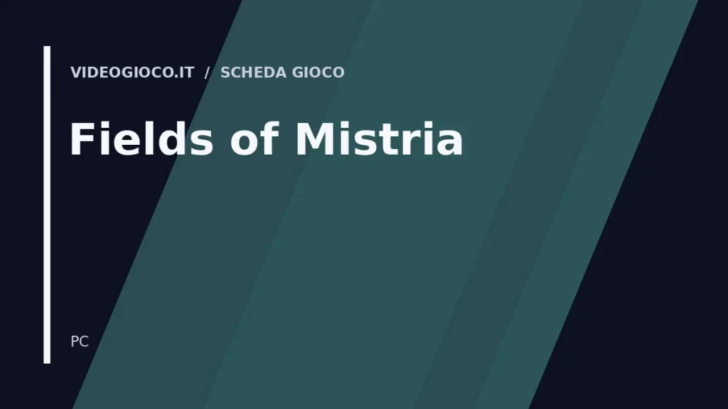 Visual grafico originale di Videogioco.it dedicato al gioco Fields of Mistria