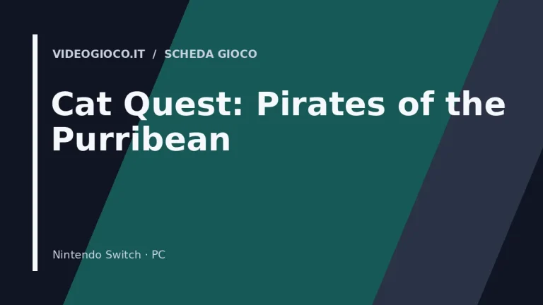 Visual grafico originale di Videogioco.it dedicato al gioco Cat Quest: Pirates of the Purribean
