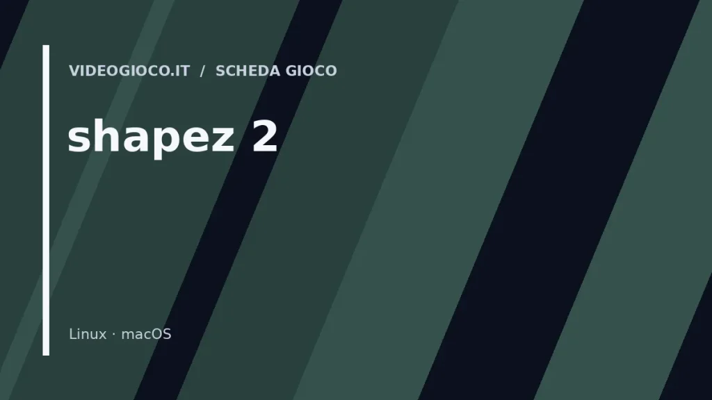Visual grafico originale di Videogioco.it dedicato al gioco shapez 2
