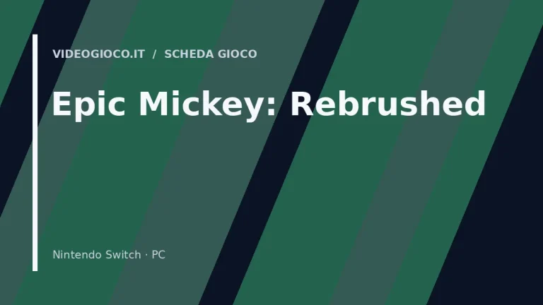 Copertina del gioco Epic Mickey: Rebrushed realizzata con visual grafico originale di proprietà di Videogioco.it.