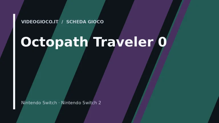 Copertina del gioco Octopath Traveler 0 con visual grafico originale di Videogioco.it