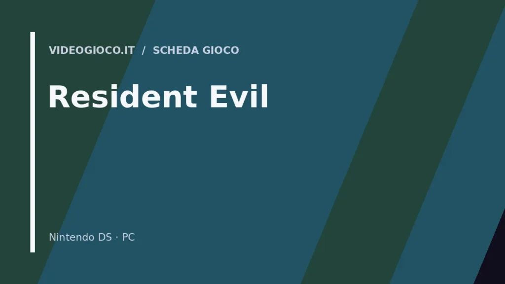 Copertina del gioco Resident Evil con visual grafico originale di Videogioco.it