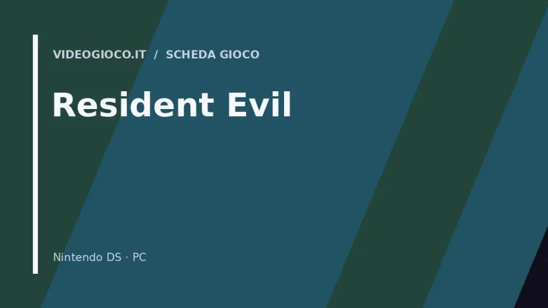 Copertina del gioco Resident Evil con visual grafico originale di Videogioco.it