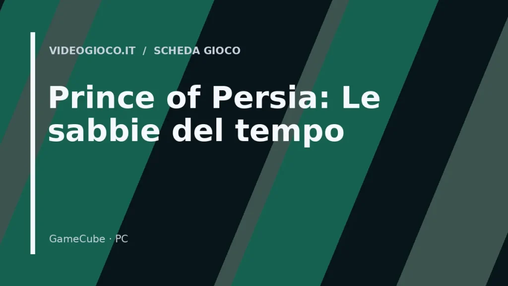 Visual grafico originale di Videogioco.it per il gioco Prince of Persia: Le sabbie del tempo.