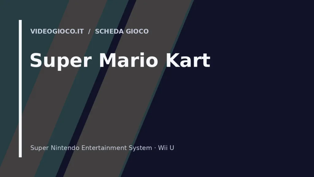 Copertina del gioco Super Mario Kart realizzata come visual grafico originale di Videogioco.it