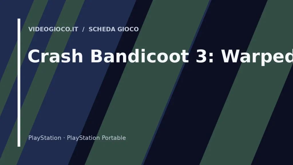 Visual grafico originale Videogioco.it dedicato al gioco Crash Bandicoot 3: Warped.