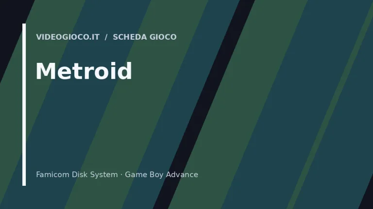 Copertina del videogioco Metroid con visual grafico originale Videogioco.it