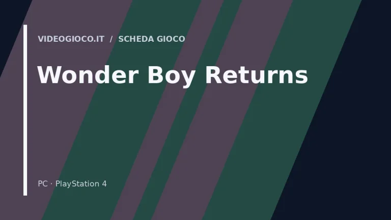 Grafica originale Videogioco.it con il titolo «Wonder Boy Returns»