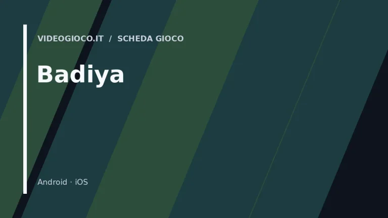 Copertina con visual grafico originale di Videogioco.it per il videogioco Badiya.