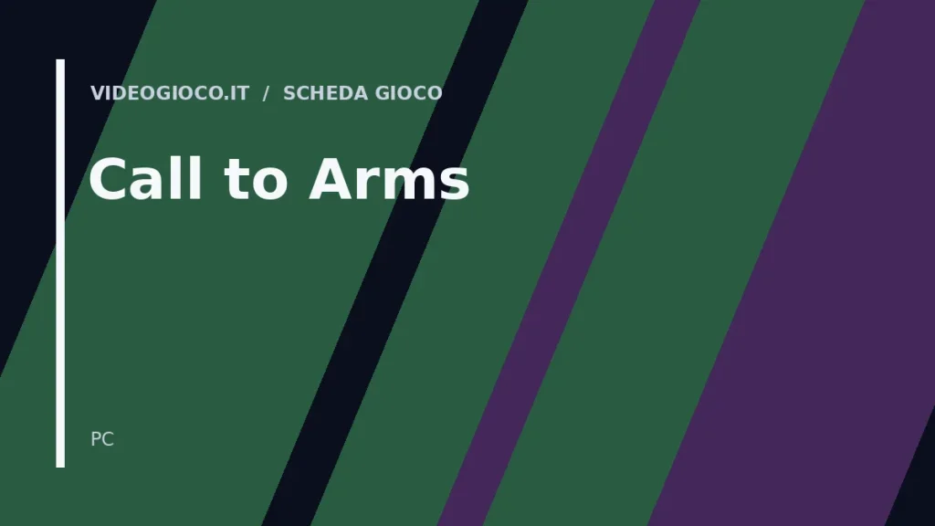 Visual grafico originale Videogioco.it dedicato al gioco Call to Arms.